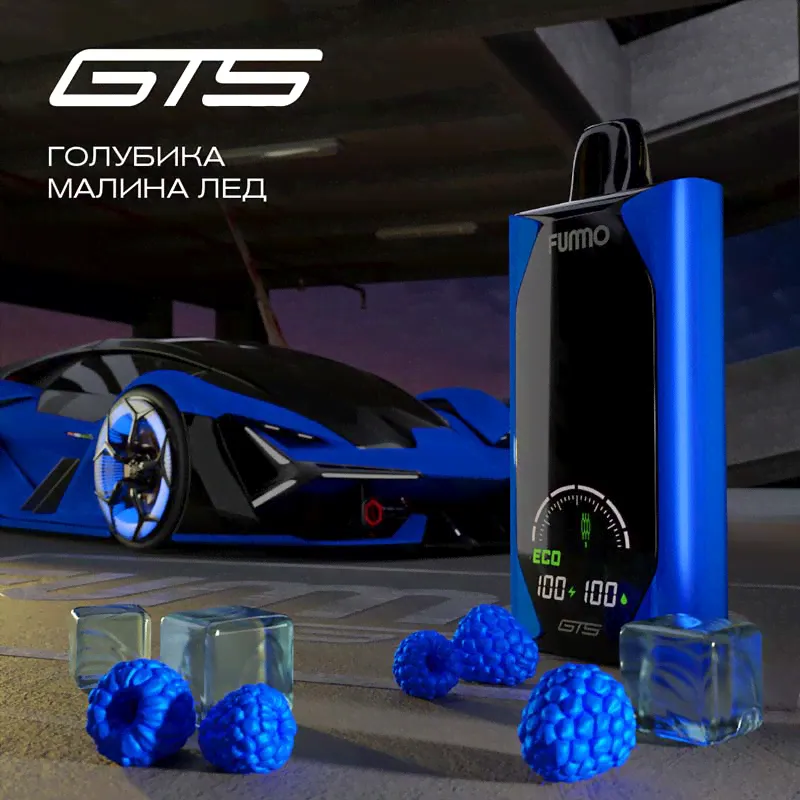 Электронная сигарета FUMMO GTS 18000 - Голубика Малина Лед-0